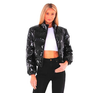 BB Dakota Cloud Shine Puffer in Black Small Womens Coat Jacket